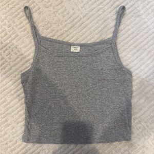 Sunday Best Heather Grey Ribbed Cropped Camisole